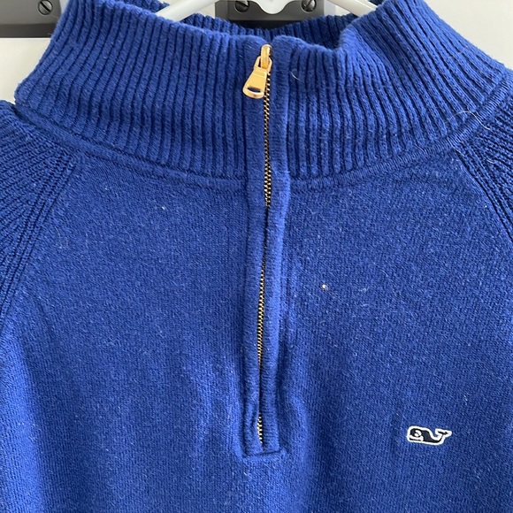 New Vineyard Vines Women's Quarter Zip Sweater Nautical Navy Size S Wool Blend - Picture 3 of 3